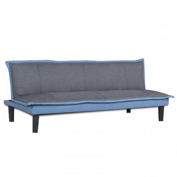 Pohovka rozkladacia, látka sivá/modrá, FILA