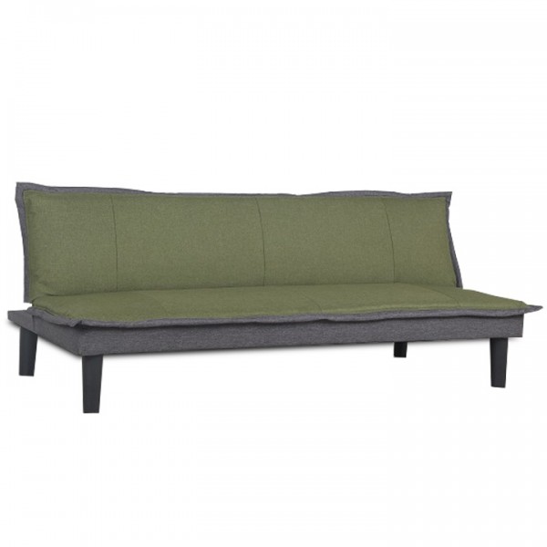 Pohovka rozkladacia, látka zelená/sivá, FILA