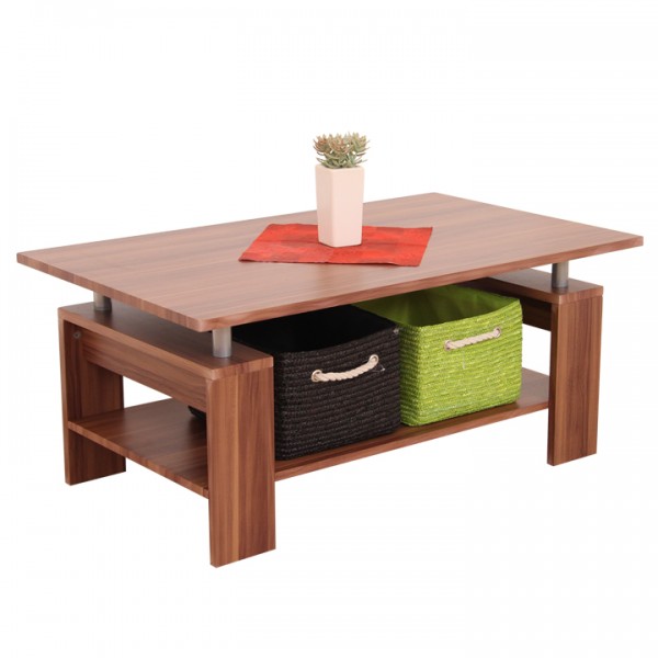 Konferenčný stolík, svetlý orech/strieborná, ROKO