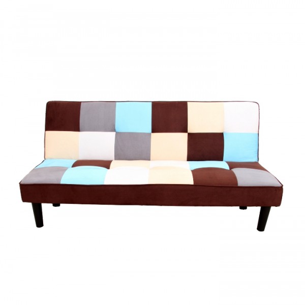 Pohovka, látka béžová/hnedá/modrá, ARLEKIN