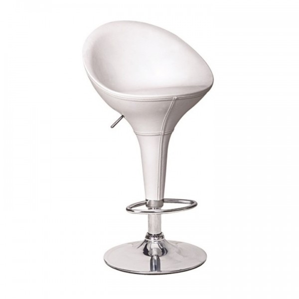 Barová stolička, ekokoža biela, LIZET