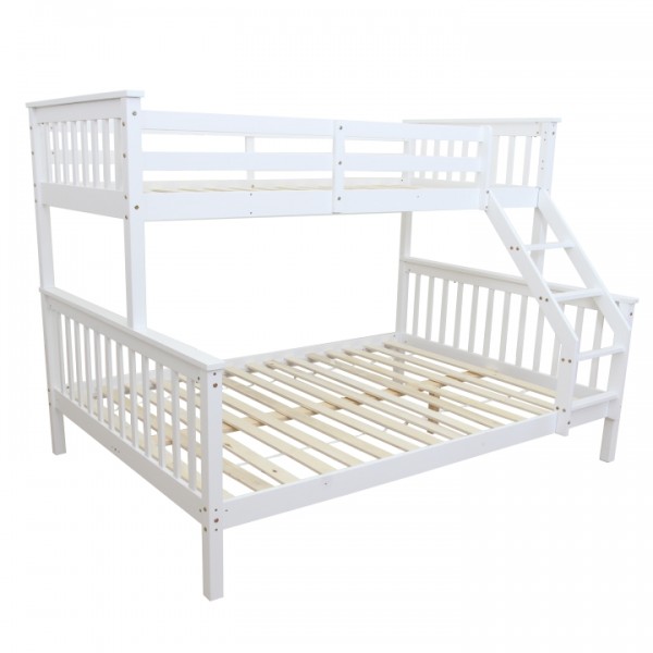 Poschodová rozložiteľná posteľ, biela, BAGIRA