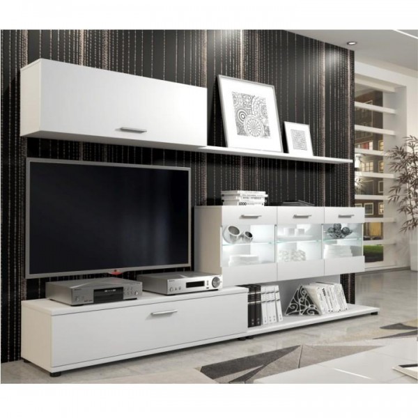 Obývacia stena, biela, MURAT NEW