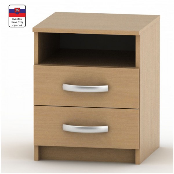 Nočný stolík s 2 šuplíkmi, buk, BETTY 2 BE02-018-00