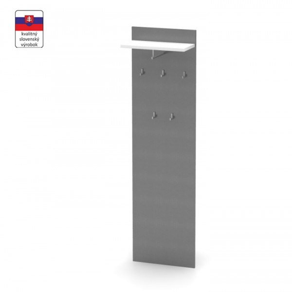Vešiakový panel, grafit/biela, RIOMA TYP 19