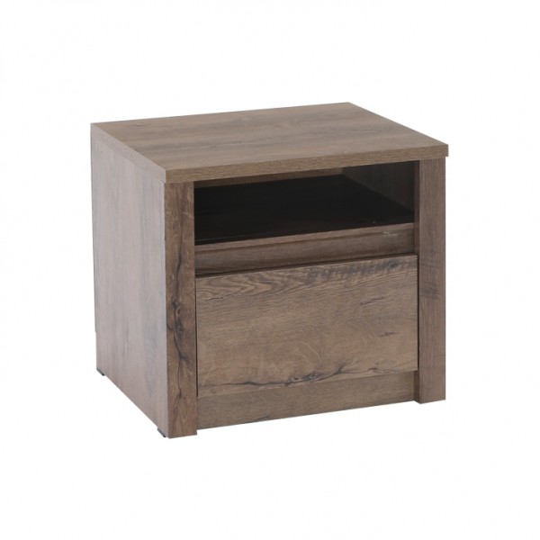 Nočný stolík, dub lefkas tmavý, MONTANA SN