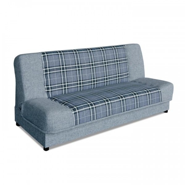 Rozkladacia pohovka, sivá/biela/vzor káro, KARO