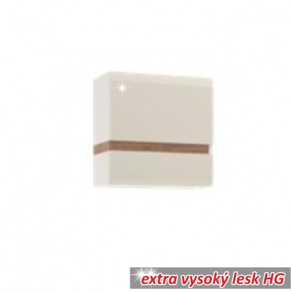 Visiaca skrinka, biela extra vysoký lesk HG/dub sonoma tmavý truflový, LYNATET TYP 66