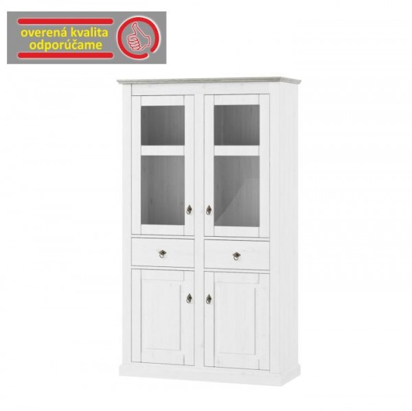 Vitrína, biela, LIONA LM 12