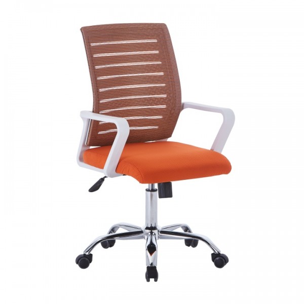 Kancelárske kreslo, biela/oranžová, CAGE