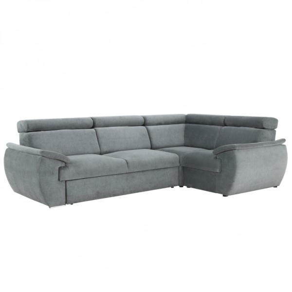 Rohová sedacia súprava, sivá látka, pravá, LORD