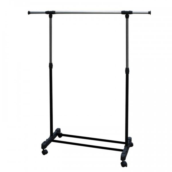 Pojazdný vešiak, nerezový kov/čierny plast, HILAR