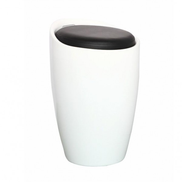 Taburet, biela/čierna, DALILA NOVA