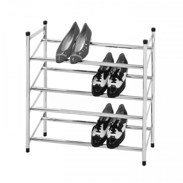 4-radový nastaviteľný botník, chróm, DITA