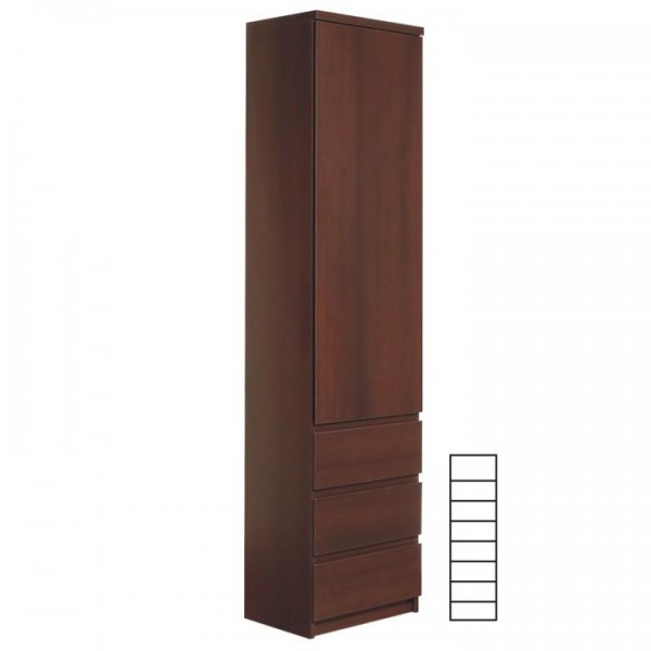 Vysoká skrinka 1D-3S, sosna lareto, PELLO TYP 10