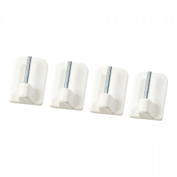 Gardinia Nalepovacie háčiky k vitrážnej tyčke, 4ks, biele