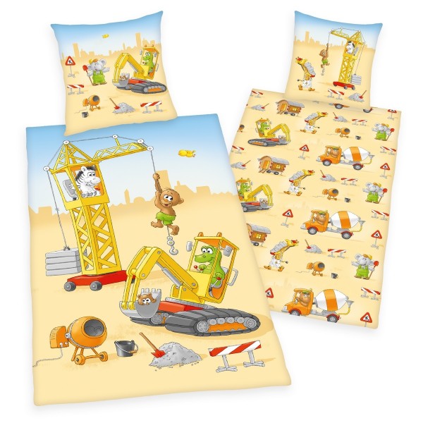 Herding Detské bavlnené obliečky Malý staviteľ, 140 x 200 cm, 70 x 90 cm