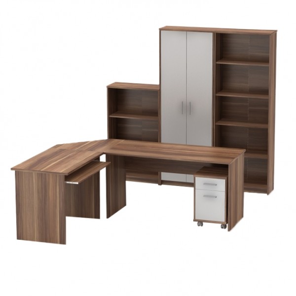 Kancelárska zostava, slivka/biela, JOHAN NEW