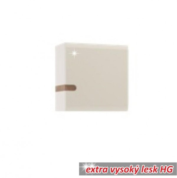 Visiaca skrinka, biela extra vysoký lesk HG/dub sonoma tmavý truflový, LYNATET TYP 65