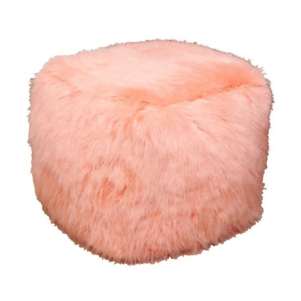 Taburet, umelá kožušina koralová, AZENE