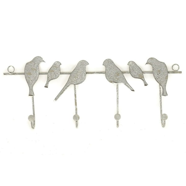 Nástenný vešiak Vtáčiky 4 háčiky, 41,5 cm
