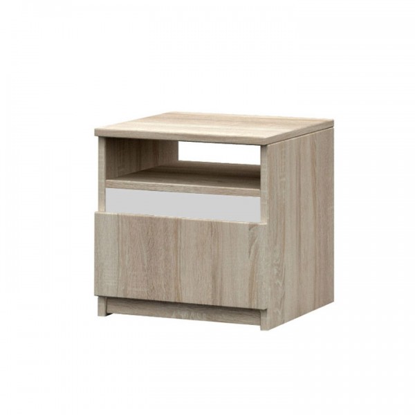 Nočný stolík, dub sonoma/biela, MEDIOLAN NEW