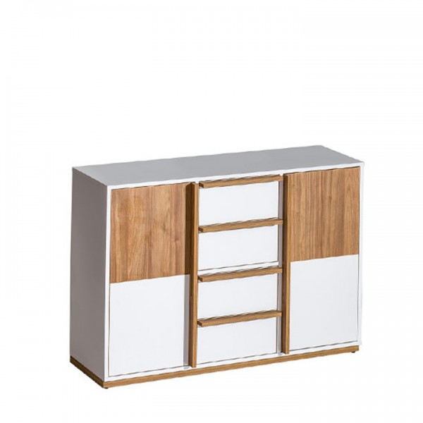 Komoda, orech select/biela, KNOX E6