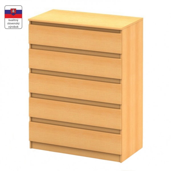 5 šuplíková komoda, buk, HANY 005