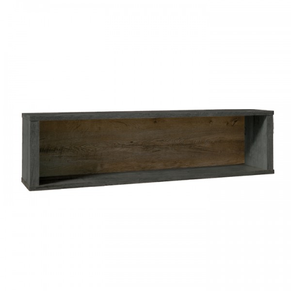 Závesná polica, dub lefkas tmavý/smooth sivý, MONTANA W1