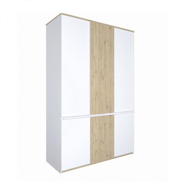 Vešiaková skriňa, dub wellington/biela, LEIRA 6D