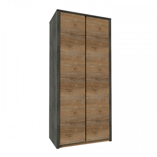 Skriňa dvojdverová, dub lefkas tmavý/smooth sivý, MONTANA S2D