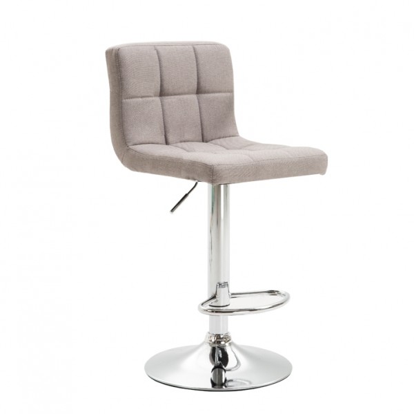 Barová stolička, sivohnedá taupe látka/chróm, KANDY NEW