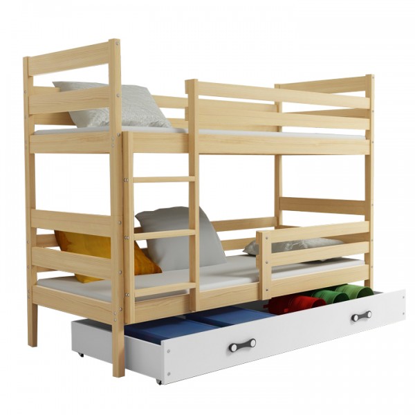 Poschodová posteľ, sosna/prírodná, 80x190, ADELA 2 NEW