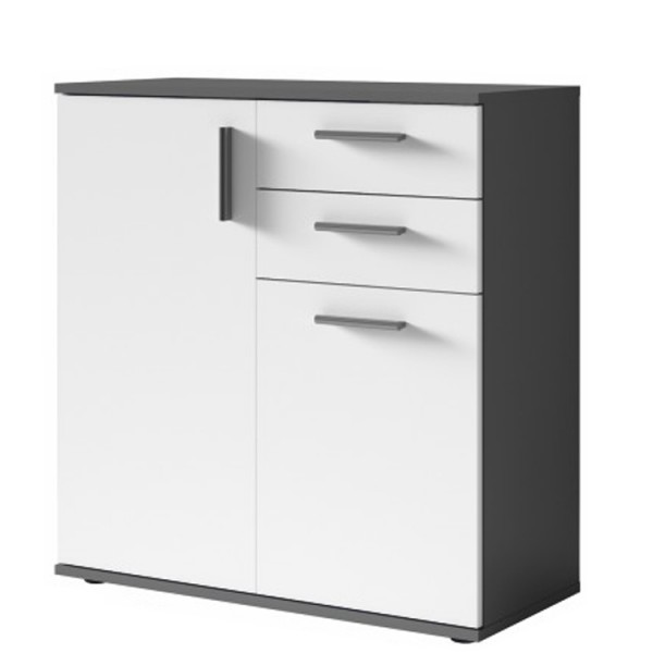 Komoda, tmavosivá-grafit/biela, METRIS TYP 3